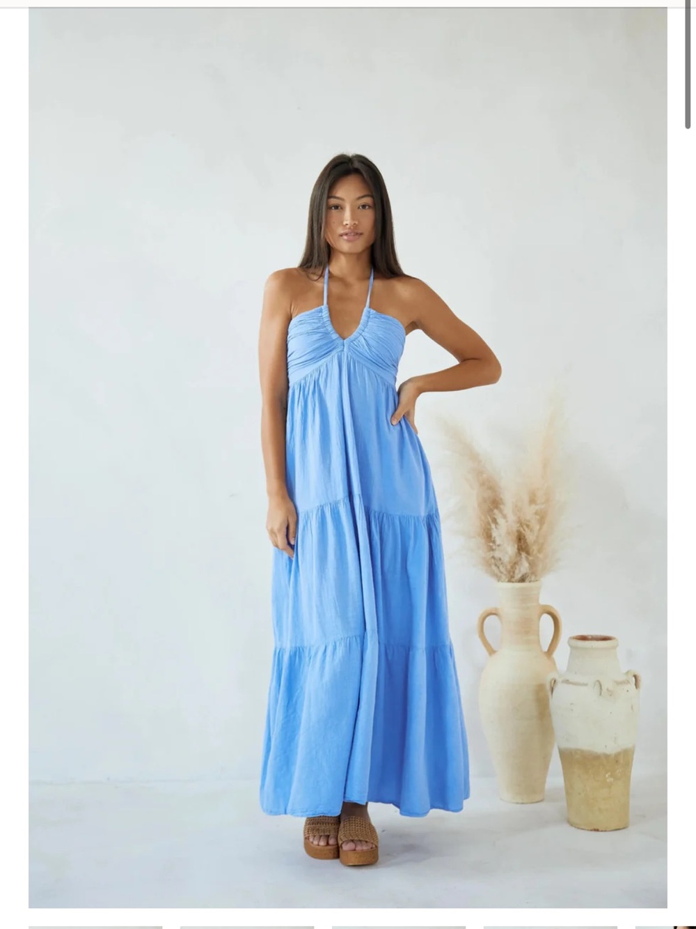Periwinkle Halter Maxi Dress